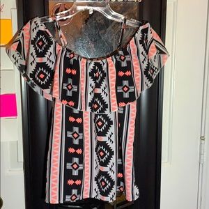 Aztec Pink and Black Blouse